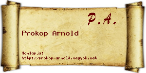 Prokop Arnold névjegykártya